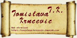 Tomislava Krnčević vizit kartica